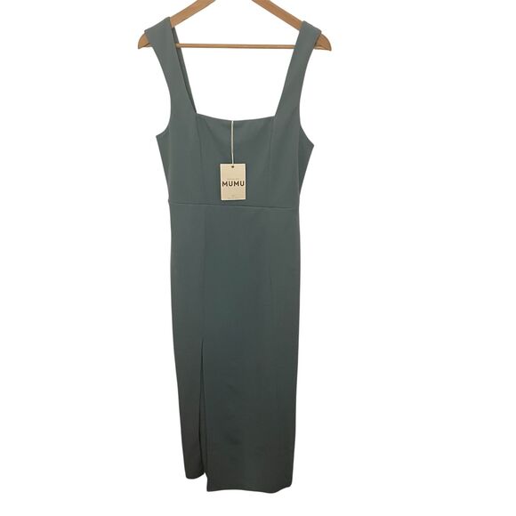 Show Me Your MuMu NWT Eden Midi Dress Dusty Sage L Wedding Guest Formal Event - Picture 2 of 10